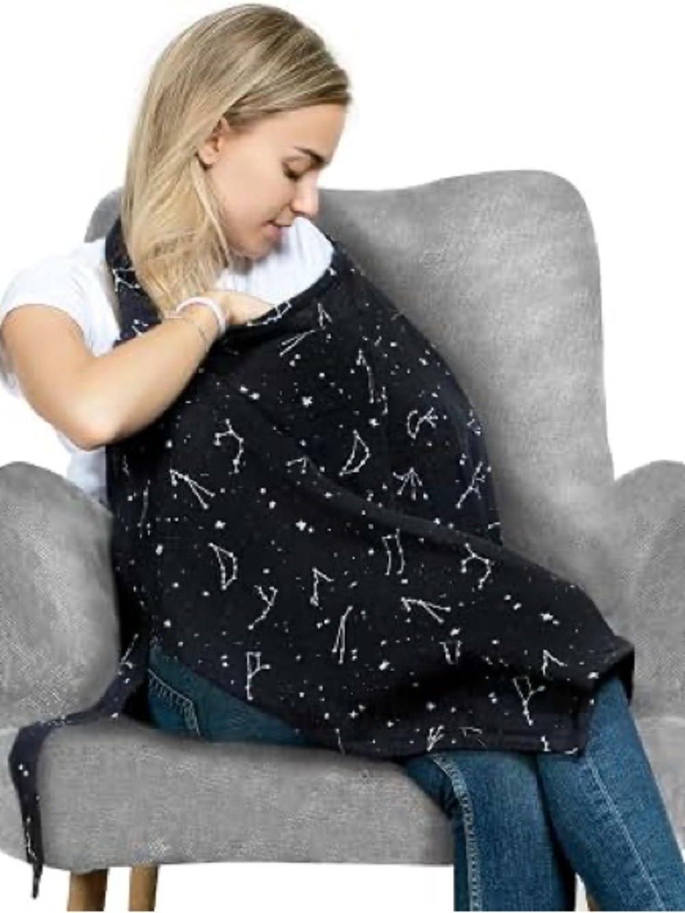 Constellation Nursing Cover Black Privacy Breastfeeding Shawl San Francisco Baby